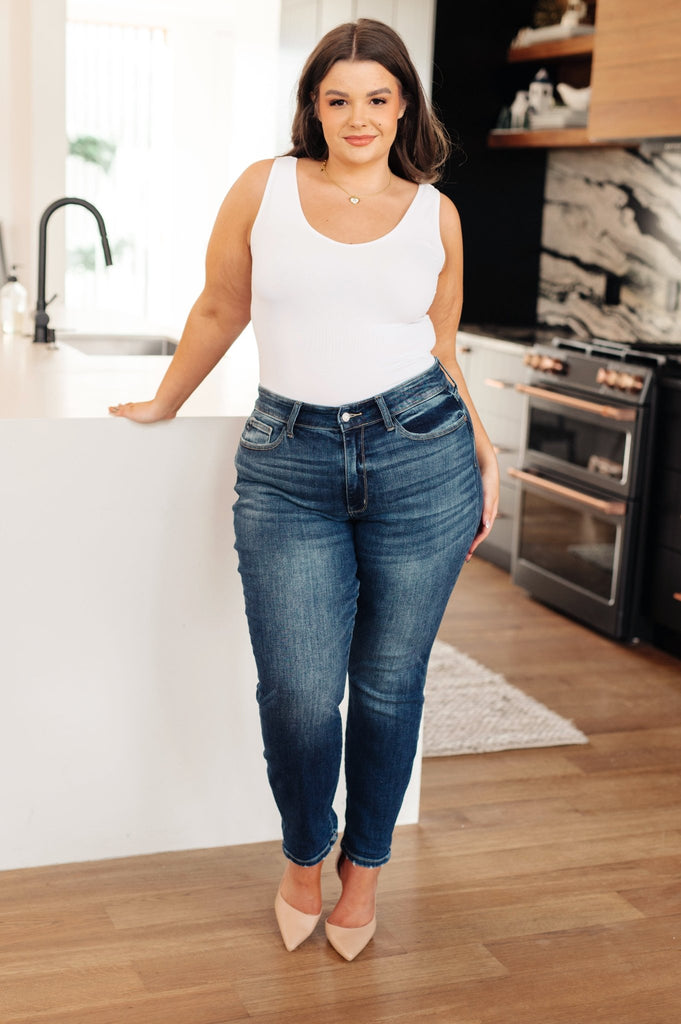 London Midrise Cuffed Boyfriend Jeans - The Edit LLC