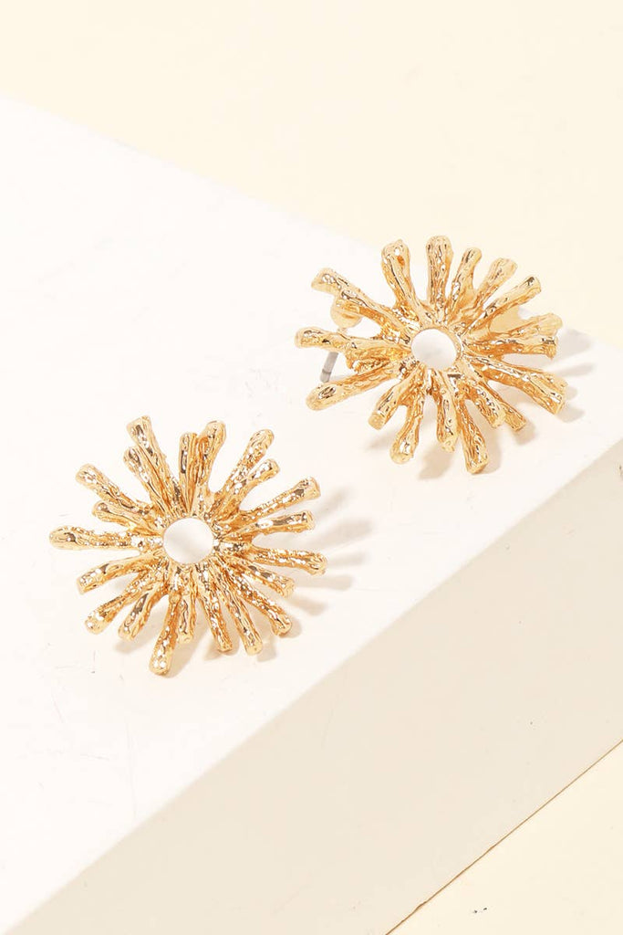 Metallic Sunburst Stud Earrings - The Edit LLC