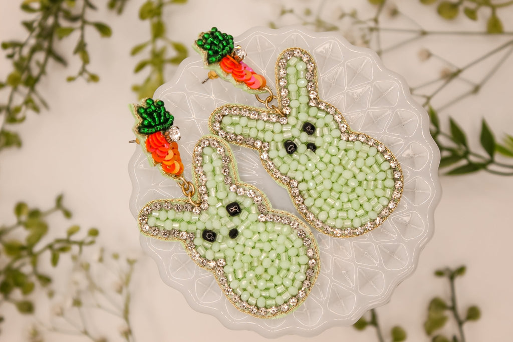 Mint Peeps Bunny Earrings - The Edit LLC