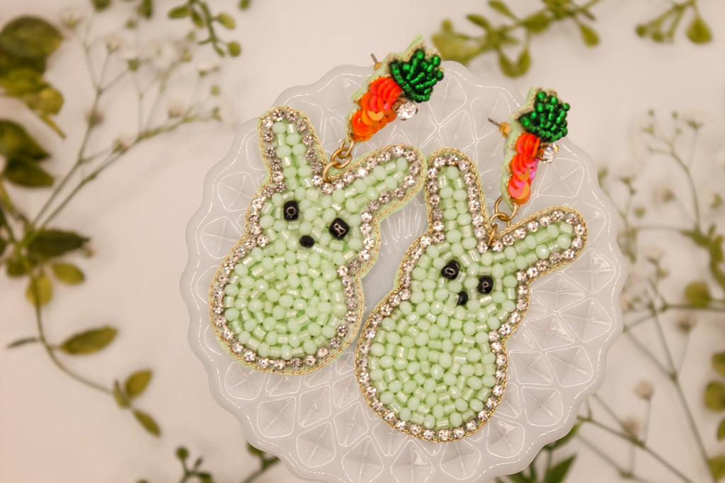 Mint Peeps Bunny Earrings - The Edit LLC