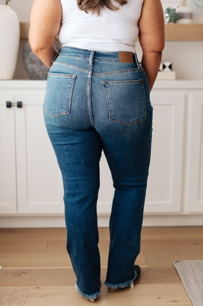 Morgan High Rise Distressed Straight Jeans - The Edit LLC