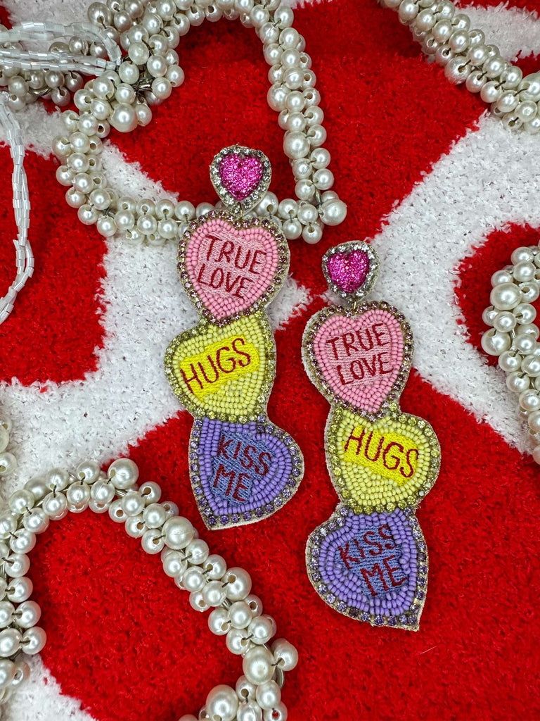 Multi Sweethearts Beaded Valentine's Earrings - The Edit LLC