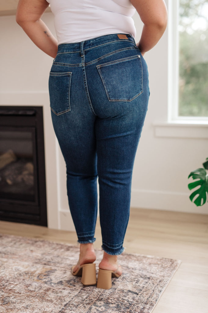 Phillipa High Rise Release Hem Slim Jeans - The Edit LLC