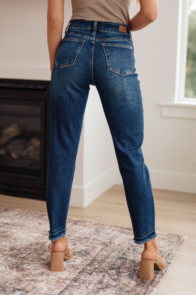 Phillipa High Rise Release Hem Slim Jeans - The Edit LLC