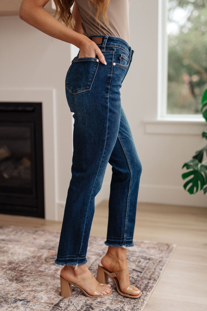 Phillipa High Rise Release Hem Slim Jeans - The Edit LLC