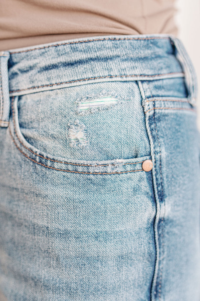 Ramona High Rise Rigid Magic Destroyed Straight Jeans - The Edit LLC