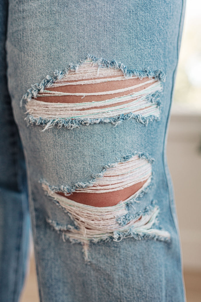 Ramona High Rise Rigid Magic Destroyed Straight Jeans - The Edit LLC