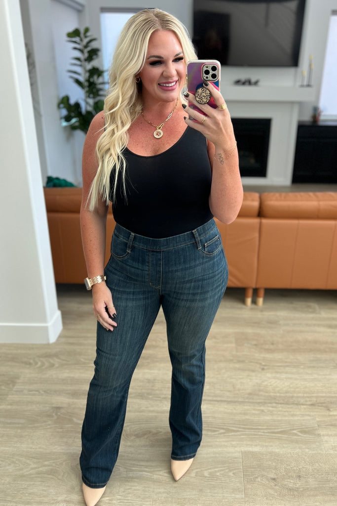 Ricki High Rise Pull On Slim Bootcut Jeans - The Edit LLC