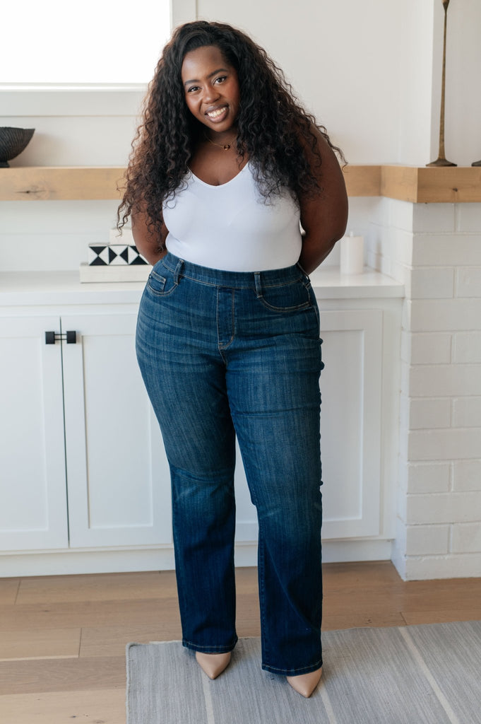 Ricki High Rise Pull On Slim Bootcut Jeans - The Edit LLC