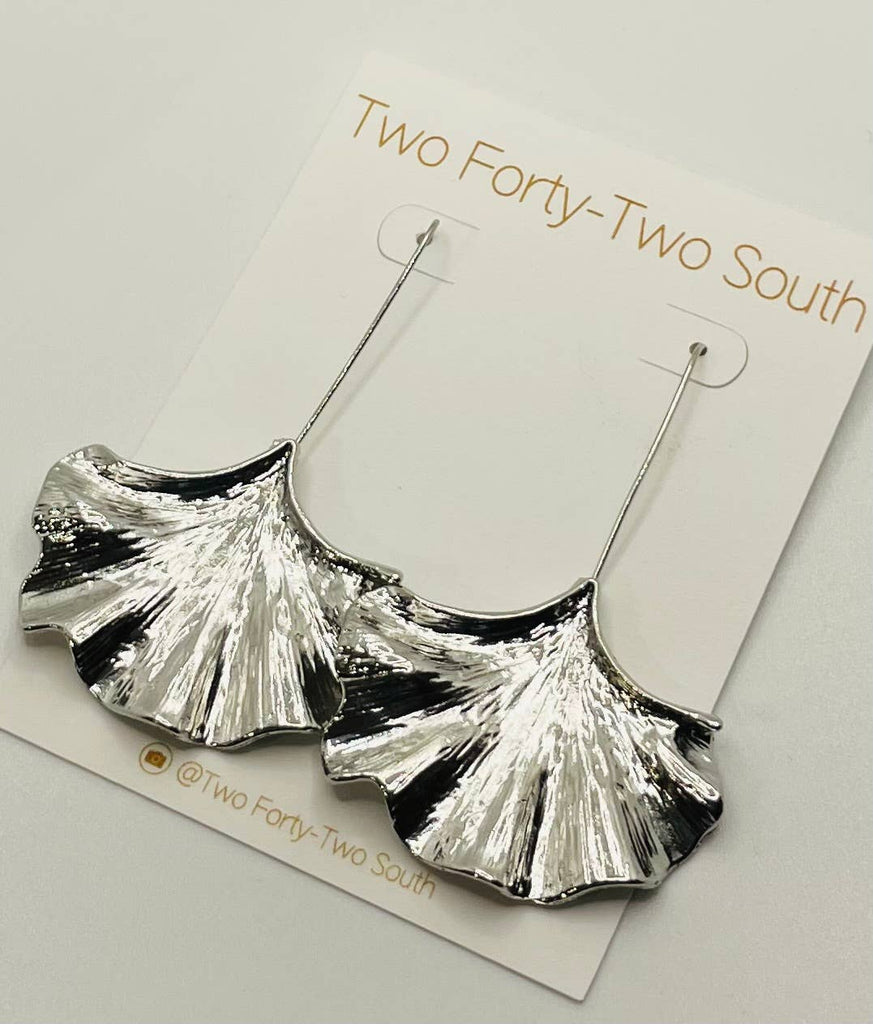 SILVER Ginko Dangle (ER131) - The Edit LLC