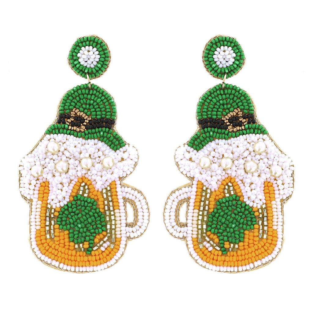 St Patrick's Day Leprechaun Hat Beer Mug Earrings - The Edit LLC