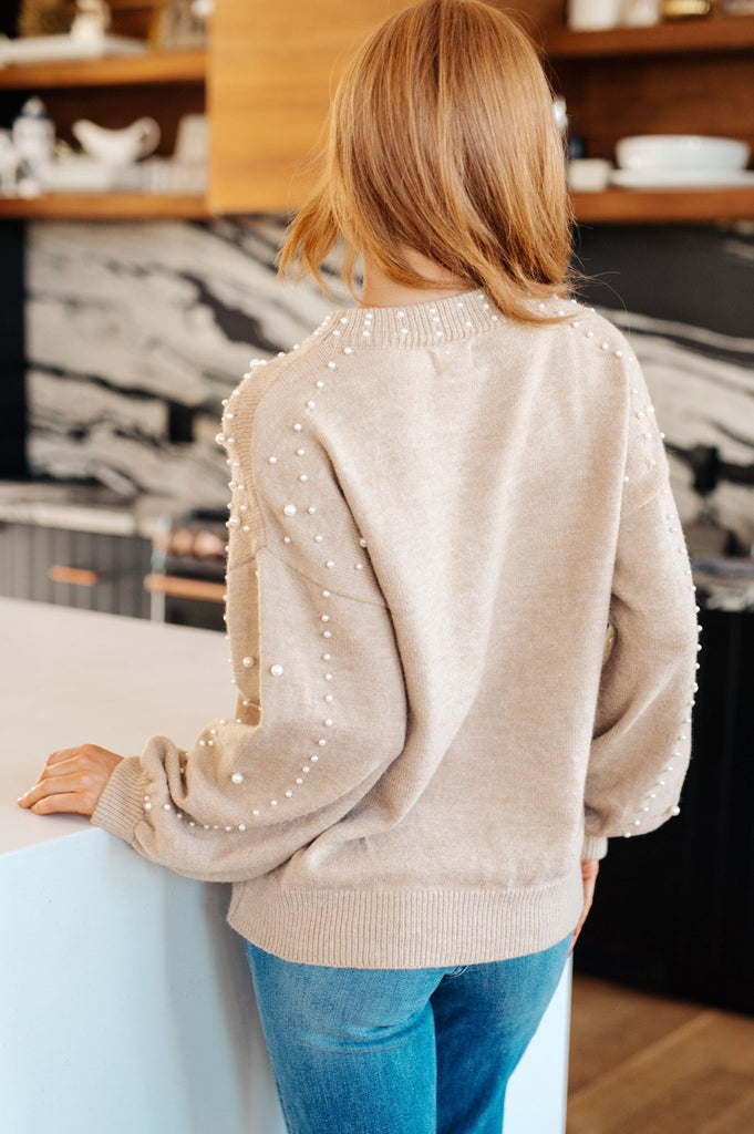 String Me Along Pearl Accent Sweater - The Edit LLC