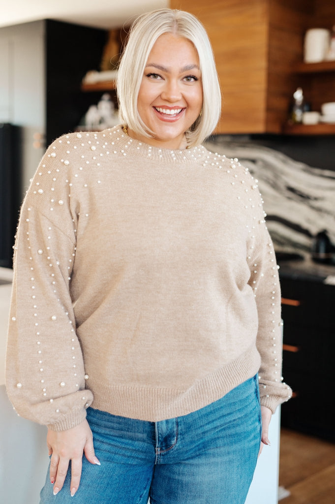 String Me Along Pearl Accent Sweater - The Edit LLC