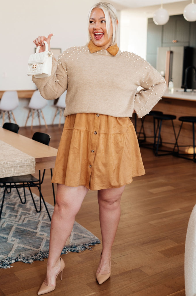 String Me Along Pearl Accent Sweater - The Edit LLC