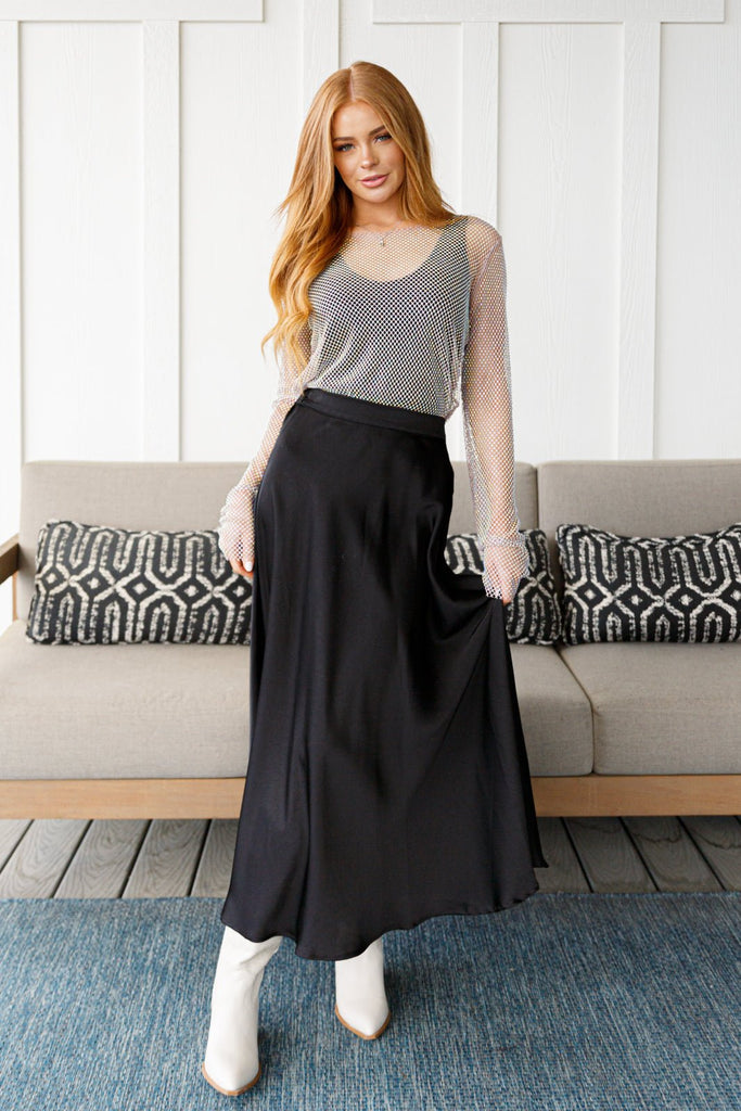 Timeless Tale Maxi Skirt in Black - The Edit LLC