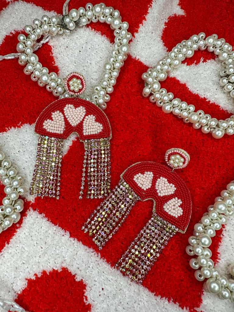 Valentine's Beaded Dangle Earrings - The Edit LLC