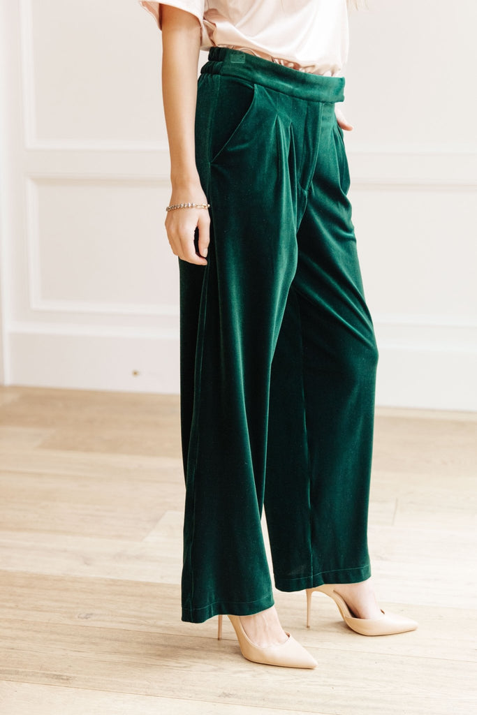 Velvet Elvis Wide Leg Velvet Pants - The Edit LLC