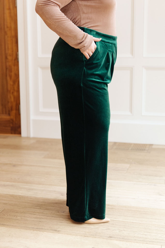 Velvet Elvis Wide Leg Velvet Pants - The Edit LLC