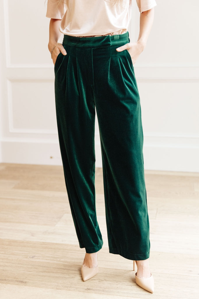 Velvet Elvis Wide Leg Velvet Pants - The Edit LLC