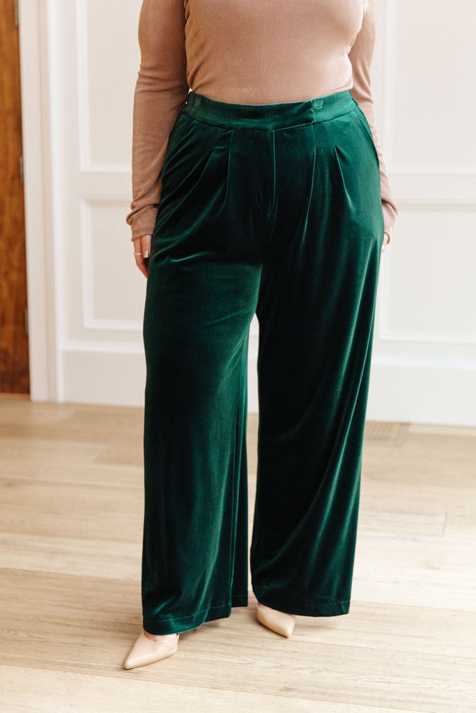 Velvet Elvis Wide Leg Velvet Pants - The Edit LLC