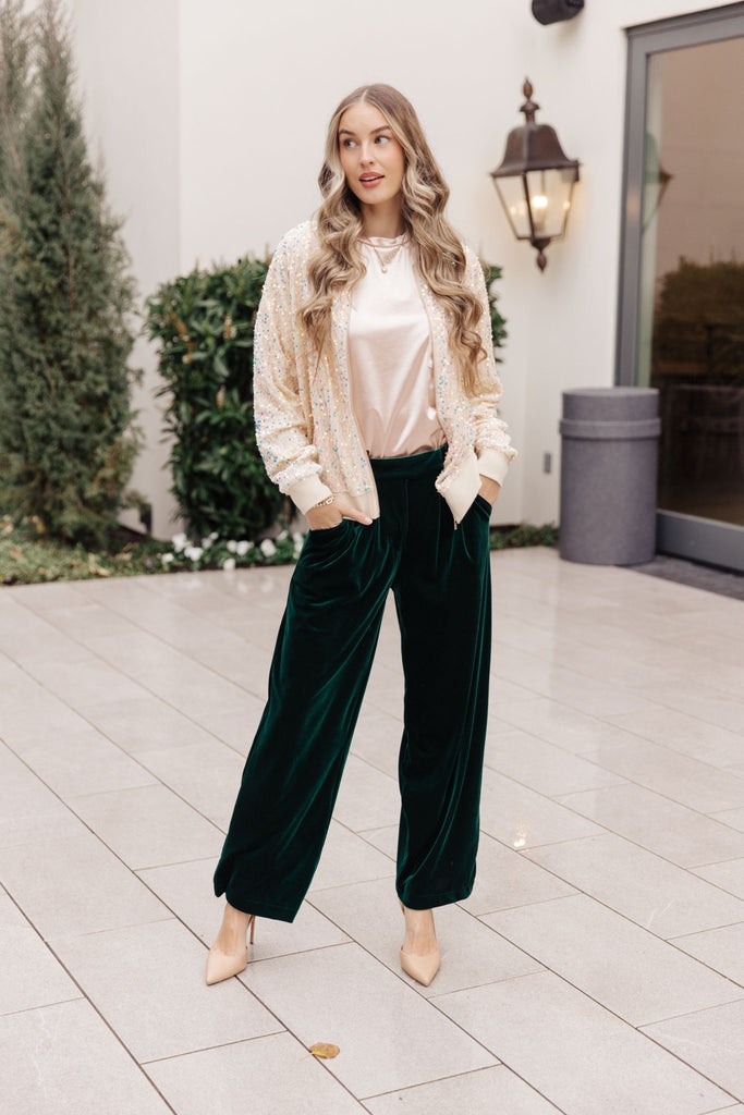 Velvet Elvis Wide Leg Velvet Pants - The Edit LLC